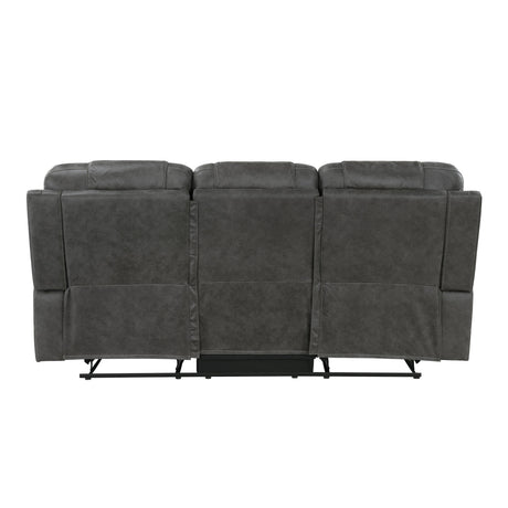 Oberon Dark Gray 2-Piece Double Reclining Set by Homelegance at Eve Furniture