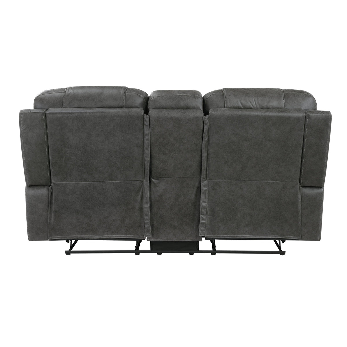Oberon Dark Gray 2-Piece Double Reclining Set by Homelegance at Eve Furniture