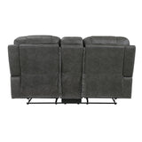 Oberon Dark Gray Double Reclining Living Room Set by Homelegance at Eve Furniture
