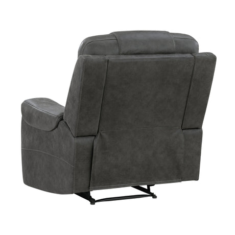 Oberon Dark Gray Double Reclining Living Room Set by Homelegance at Eve Furniture