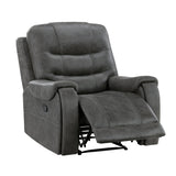Oberon Dark Gray Double Reclining Living Room Set by Homelegance at Eve Furniture