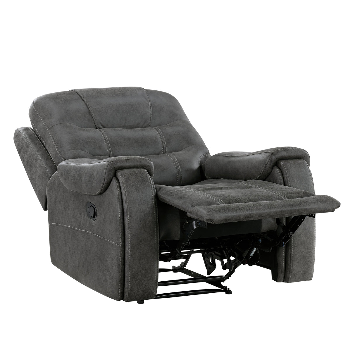 Oberon Dark Gray Double Reclining Living Room Set by Homelegance at Eve Furniture