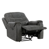 Oberon Dark Gray Double Reclining Living Room Set by Homelegance at Eve Furniture