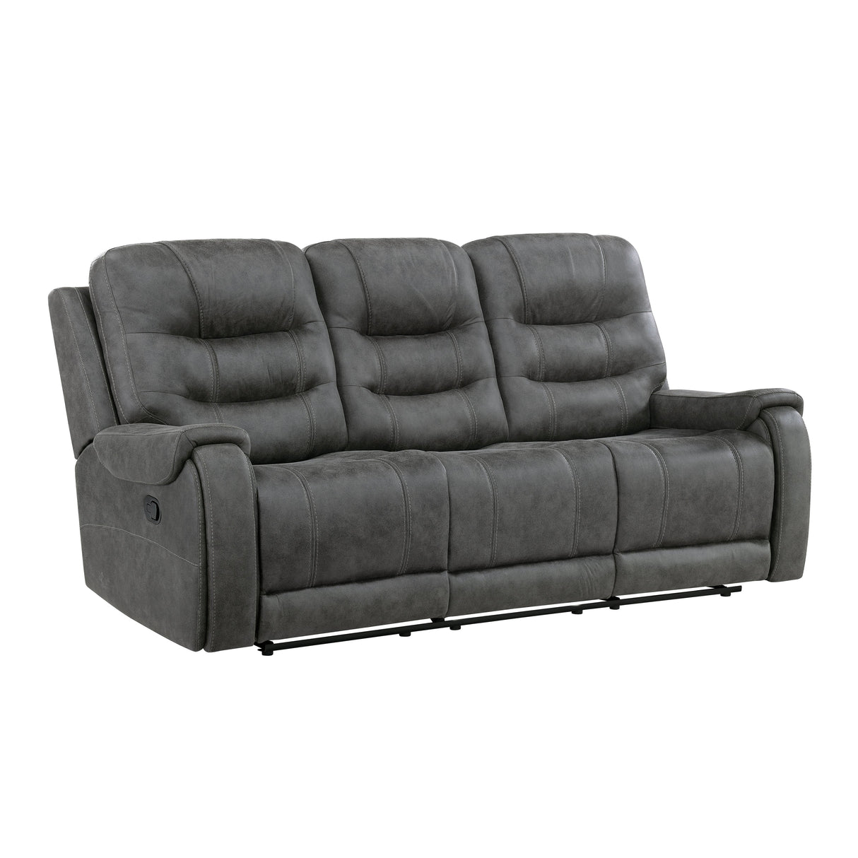 Oberon Dark Gray Double Reclining Living Room Set by Homelegance at Eve Furniture
