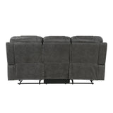 Oberon Dark Gray Double Reclining Living Room Set by Homelegance at Eve Furniture