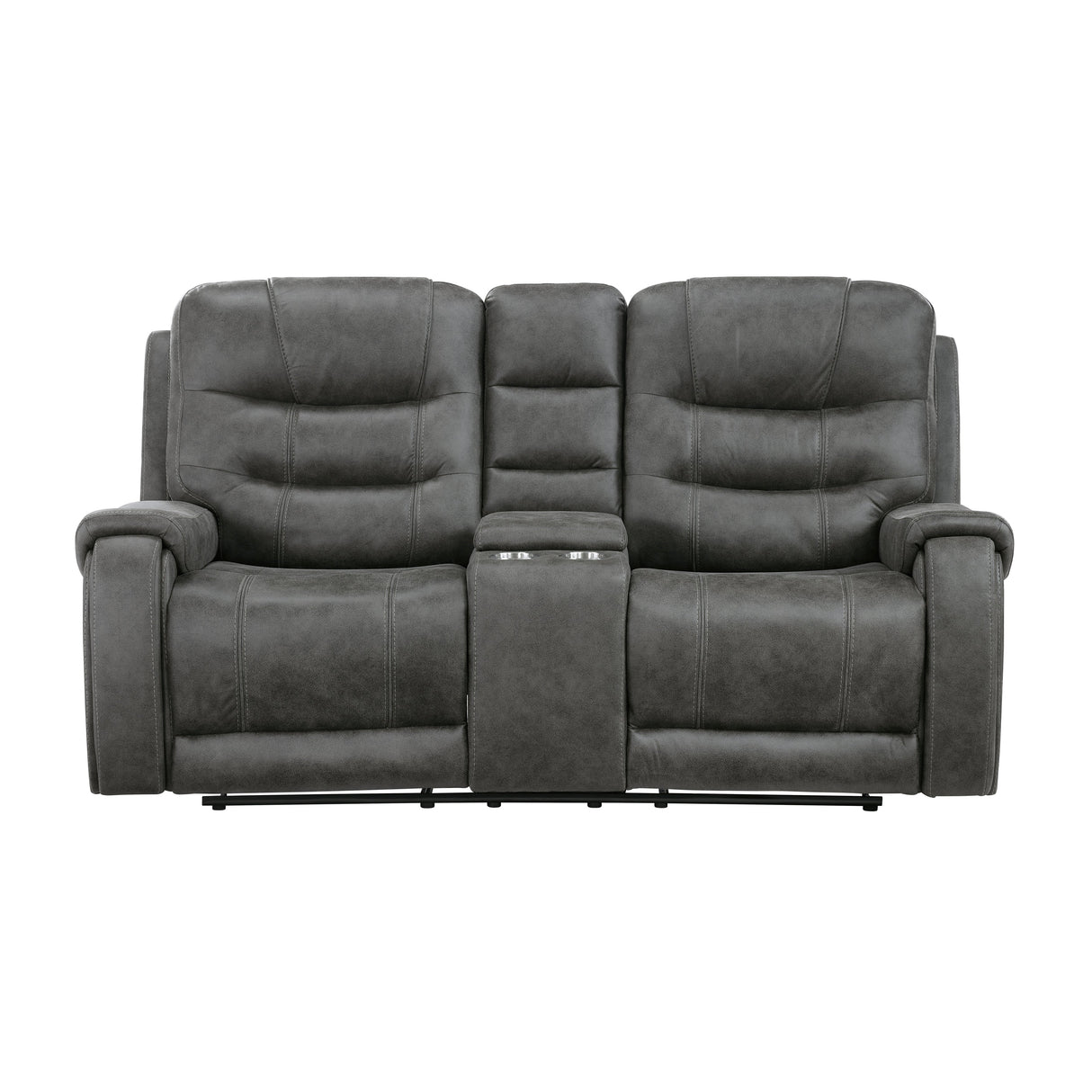 Oberon Dark Gray Double Reclining Living Room Set by Homelegance at Eve Furniture