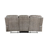 Oberon Grayish Brown Double Reclining Living Room Set by Homelegance at Eve Furniture