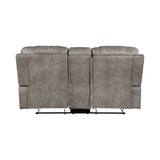 Oberon Grayish Brown Double Reclining Living Room Set by Homelegance at Eve Furniture