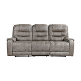 Oberon Grayish Brown Double Reclining Living Room Set by Homelegance at Eve Furniture