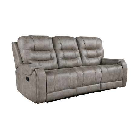 Oberon Grayish Brown Double Reclining Living Room Set by Homelegance at Eve Furniture