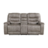 Oberon Grayish Brown Double Reclining Set by Homelegance at Eve Furniture