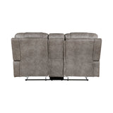 Oberon Grayish Brown Double Reclining Set by Homelegance at Eve Furniture