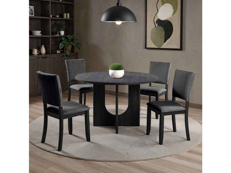 Oberto Dark Gray 5 Pc. Round Dining Table Set by Furniture of America at Eve Furniture