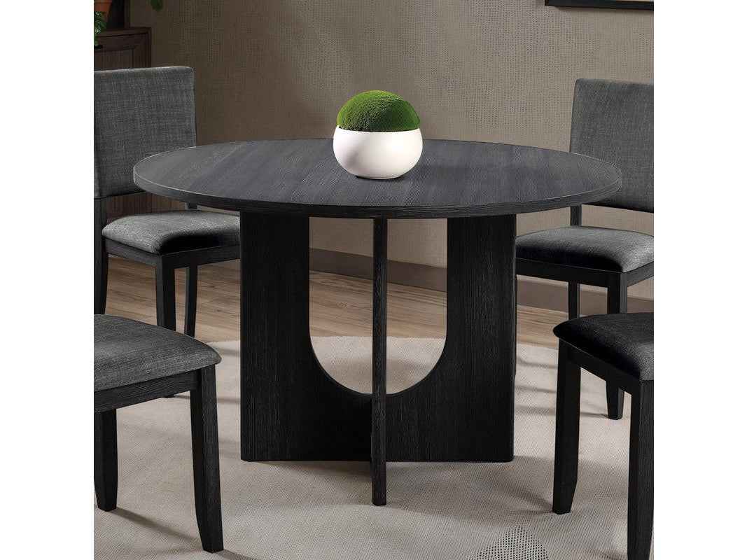 Oberto Dark Gray Round Dining Table Only by Furniture of America at Eve Furniture