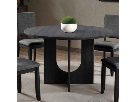Oberto Dark Gray Round Dining Table Only by Furniture of America at Eve Furniture