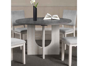 Oberto Gray Round Dining Table Only by Furniture of America at Eve Furniture