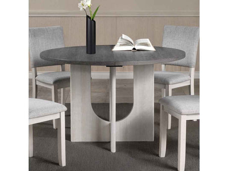 Oberto Gray Round Dining Table Only by Furniture of America at Eve Furniture
