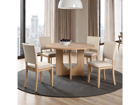 Oberto Natural 5 Pc. Round Dining Table Set by Furniture of America at Eve Furniture