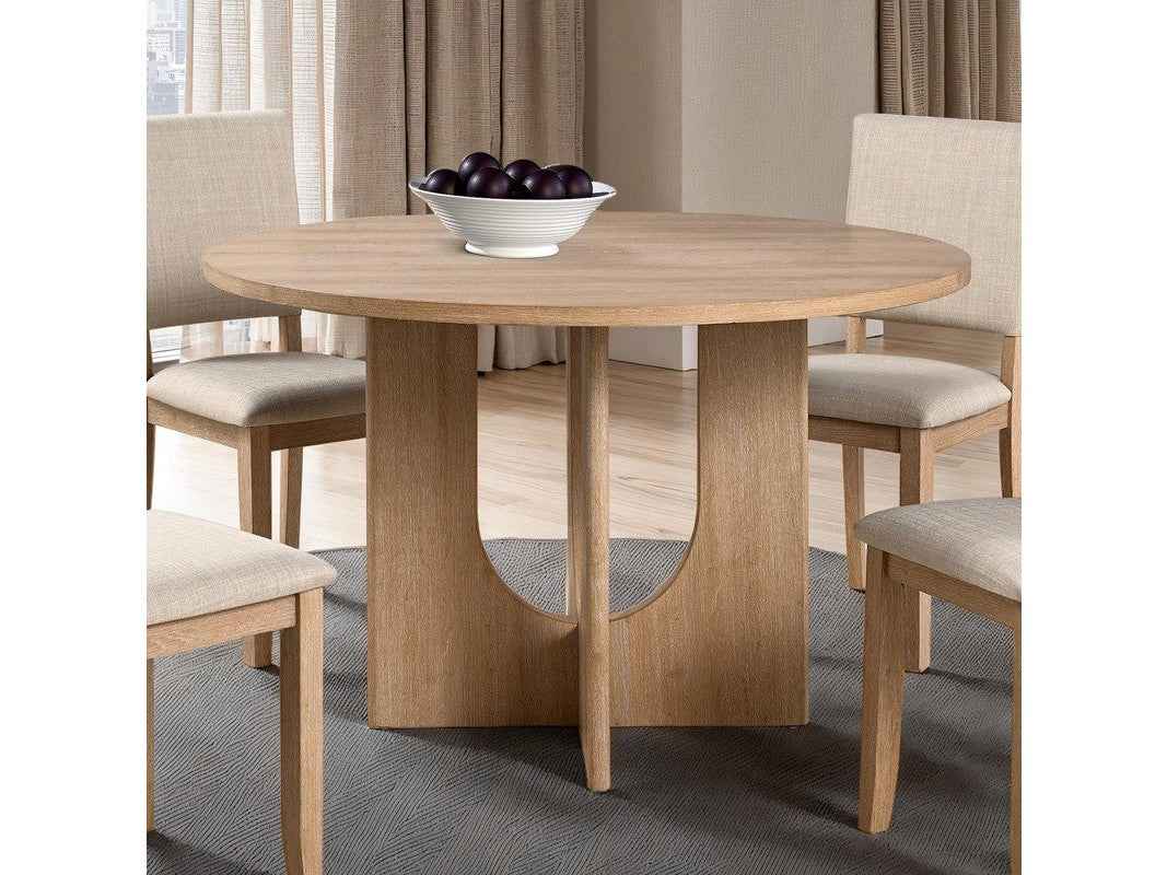 Oberto Natural Round Dining Table Only by Furniture of America at Eve Furniture