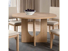Oberto Natural Round Dining Table Only by Furniture of America at Eve Furniture