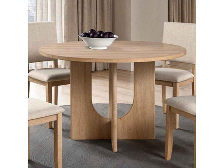 Oberto Natural Round Dining Table Only by Furniture of America at Eve Furniture