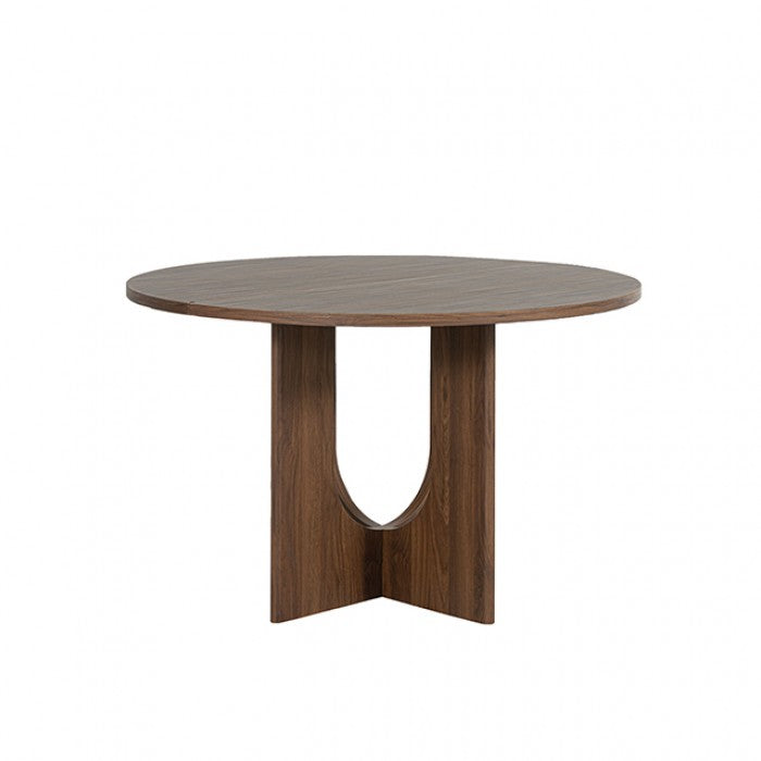 Oberto Walnut Round Dining Table by Furniture of America at Eve Furniture