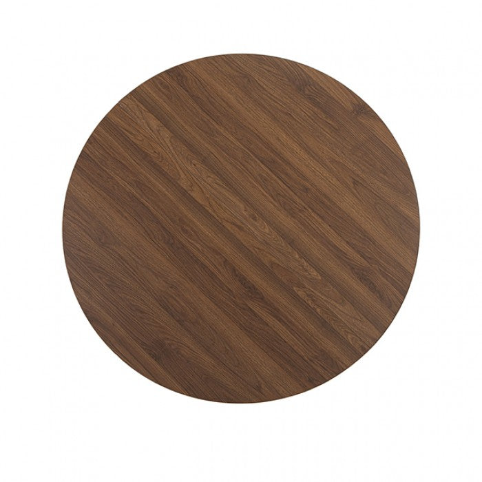 Oberto Walnut Round Dining Table by Furniture of America at Eve Furniture