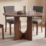 Oberto Walnut Round Dining Table by Furniture of America at Eve Furniture