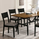 Oberwil Antique Oak & Black 7pc Dining Room Set by Furniture of America at Eve Furniture