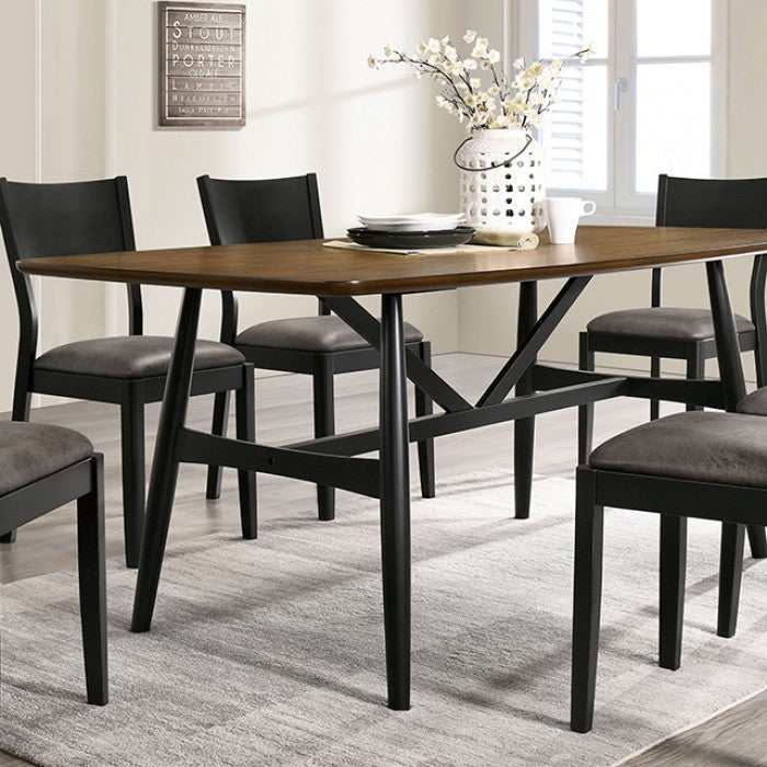 Oberwil Antique Oak & Black 7pc Dining Room Set by Furniture of America at Eve Furniture