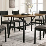 Oberwil Antique Oak & Black 7pc Dining Room Set by Furniture of America at Eve Furniture
