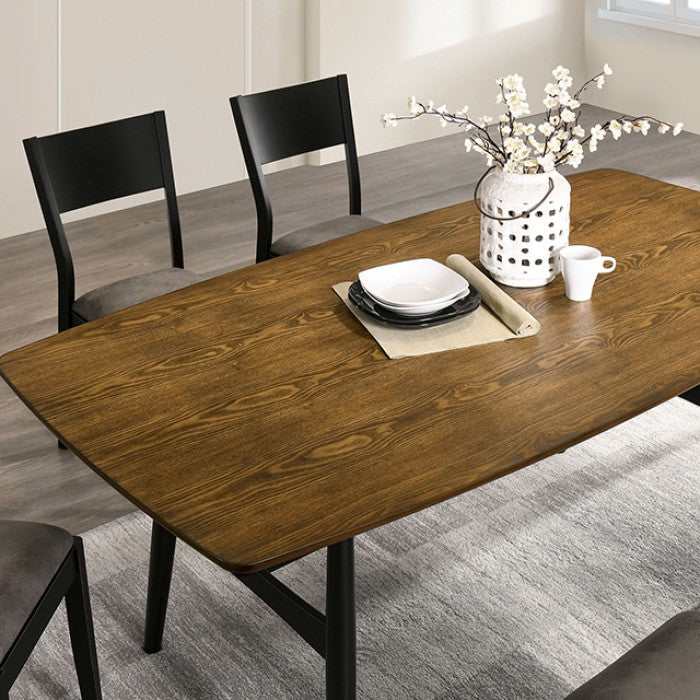 Oberwil Antique Oak & Black 7pc Dining Room Set by Furniture of America at Eve Furniture