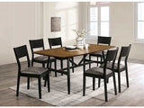 Oberwil Antique Oak & Black 7pc Dining Room Set by Furniture of America at Eve Furniture