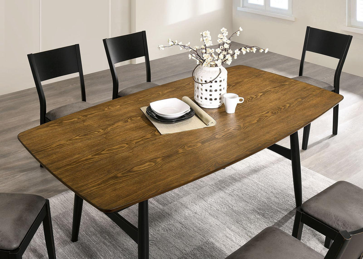 Oberwil Antique Oak/Black Dining Table by Furniture of America at Eve Furniture