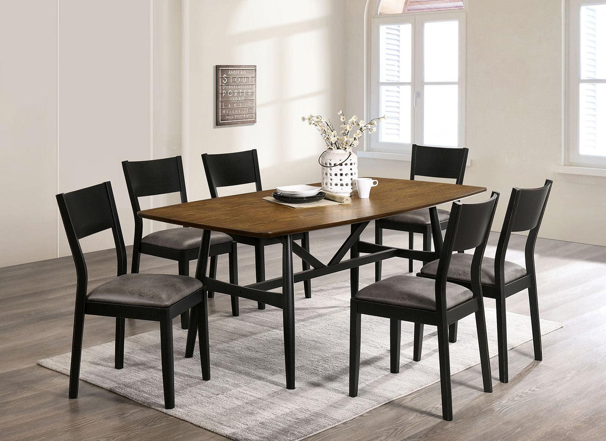 Oberwil Antique Oak/Black Dining Table by Furniture of America at Eve Furniture