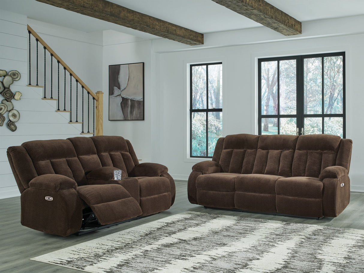 Observation Chocolate Power Power Reclining Living Room Set by Ashley at Eve Furniture