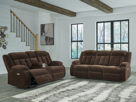 Observation Chocolate Power Power Reclining Living Room Set by Ashley at Eve Furniture