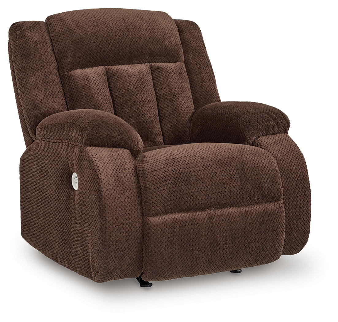 Observation Chocolate Power Recliner by Ashley at Eve Furniture