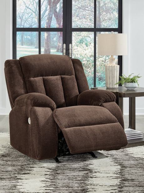 Observation Chocolate Power Recliner by Ashley at Eve Furniture