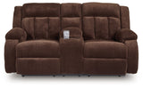 Observation Chocolate Power Reclining Loveseat with Console by Ashley at Eve Furniture