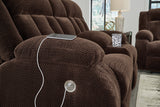 Observation Chocolate Power Reclining Loveseat with Console by Ashley at Eve Furniture