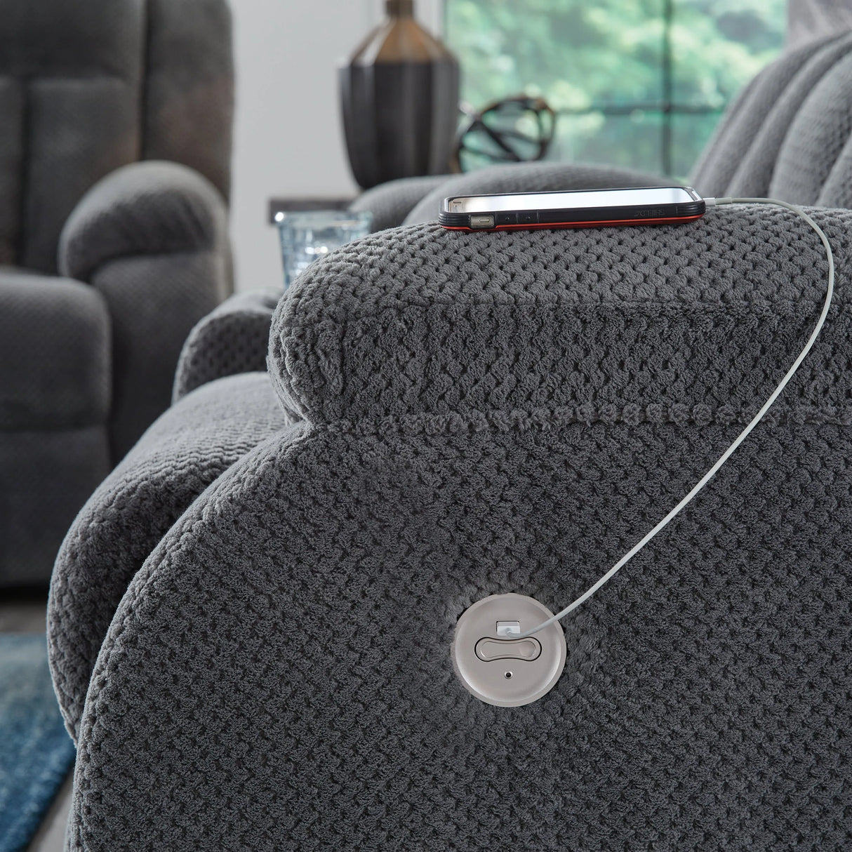 Observation Steel Power Recliner by Ashley at Eve Furniture