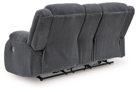 Observation Steel Power Reclining Loveseat with Console by Ashley at Eve Furniture