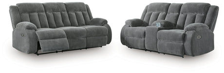 Observation Steel Power Reclining Sofa and Power Recliner by Ashley at Eve Furniture