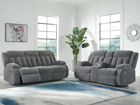 Observation Steel Power Reclining Sofa and Power Recliner by Ashley at Eve Furniture