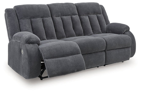 Observation Steel Power Reclining Sofa with Drop Down Table by Ashley at Eve Furniture