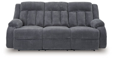 Observation Steel Power Reclining Sofa with Drop Down Table by Ashley at Eve Furniture