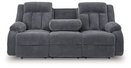 Observation Steel Power Reclining Sofa with Drop Down Table by Ashley at Eve Furniture