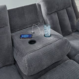 Observation Steel Power Reclining Sofa with Drop Down Table by Ashley at Eve Furniture