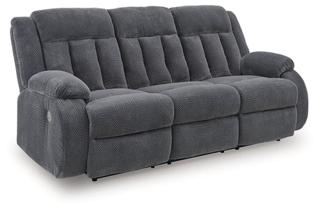 Observation Steel Power Reclining Sofa with Drop Down Table by Ashley at Eve Furniture